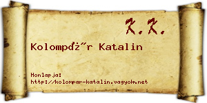 Kolompár Katalin névjegykártya